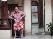 A lounger in the lounging area 