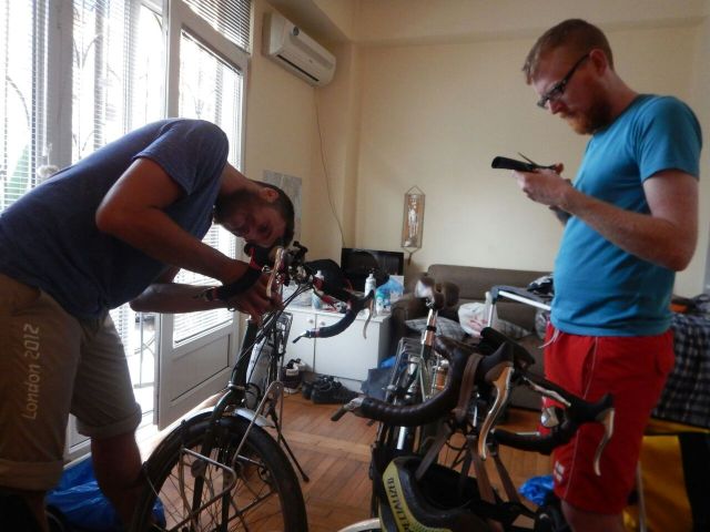 Flat turns into bike workshop in Tbilisi