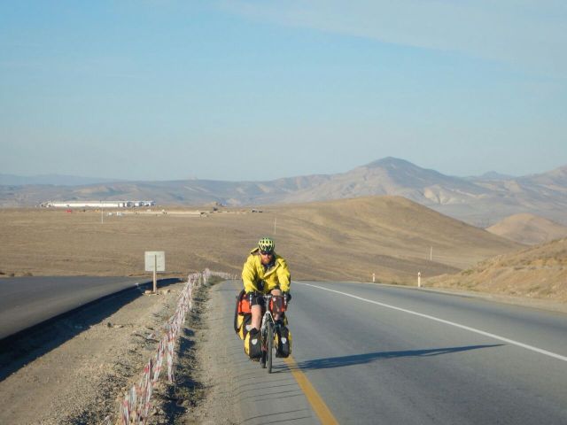 Barren riding across the desert