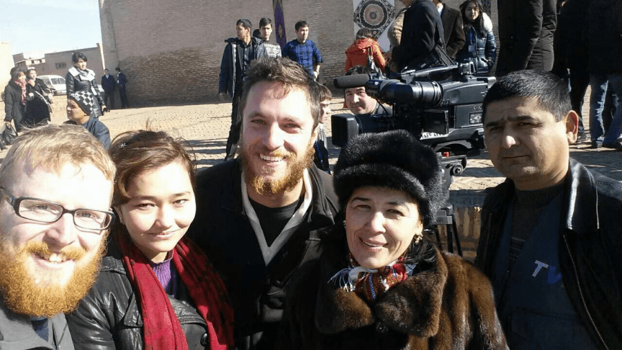 With the TV crew and our translator