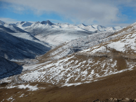 Snaking up the mountain - spot the road