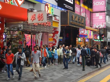 Famous Chungking Mansions in Kowloon, a long way from the desert